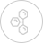 Three connected hexagons inside a circle.